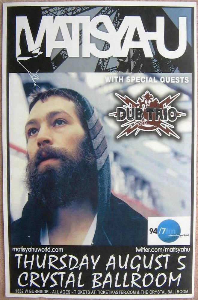 Image 0 of MATISYAHU 2010 Gig POSTER Portland Oregon Concert