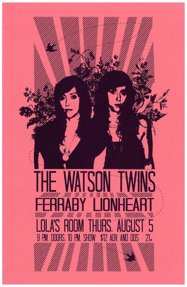 Image 0 of WATSON TWINS 2010 Gig POSTER Portland Oregon Concert