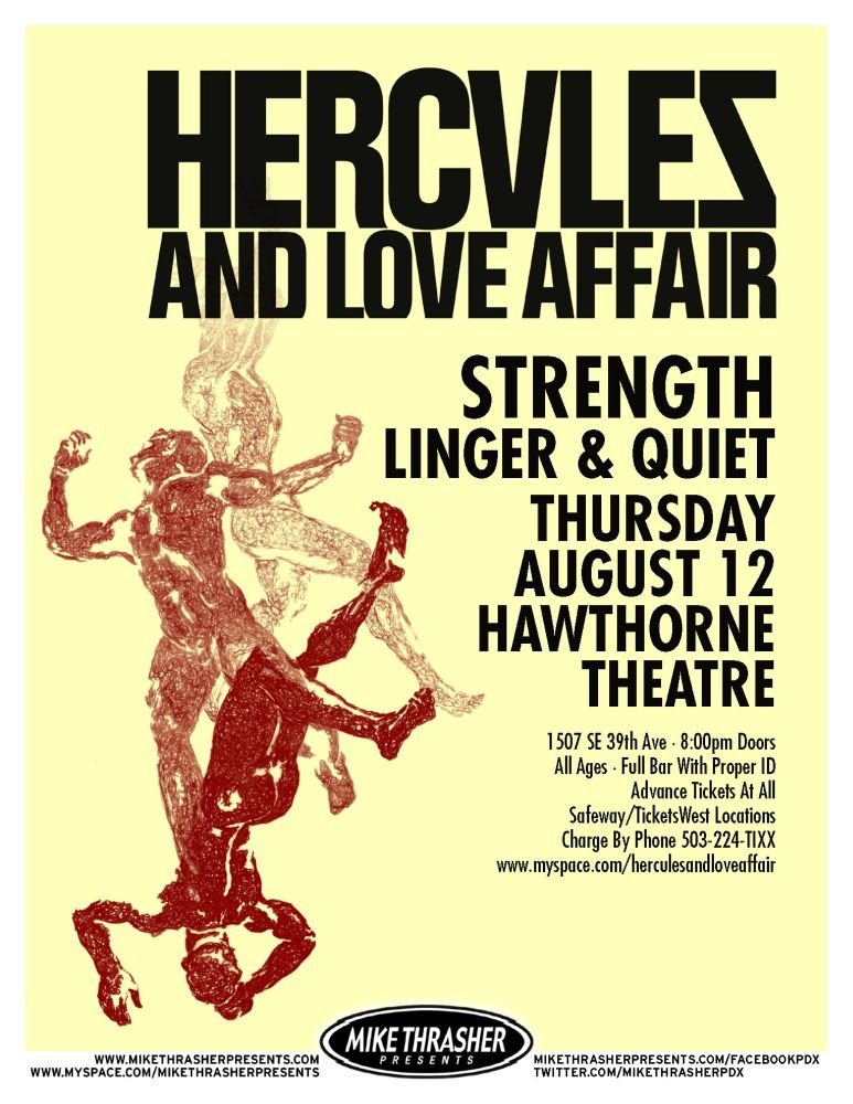 Image 0 of HERCULES AND LOVE AFFAIR 2010 Gig POSTER Portland Oregon Concert