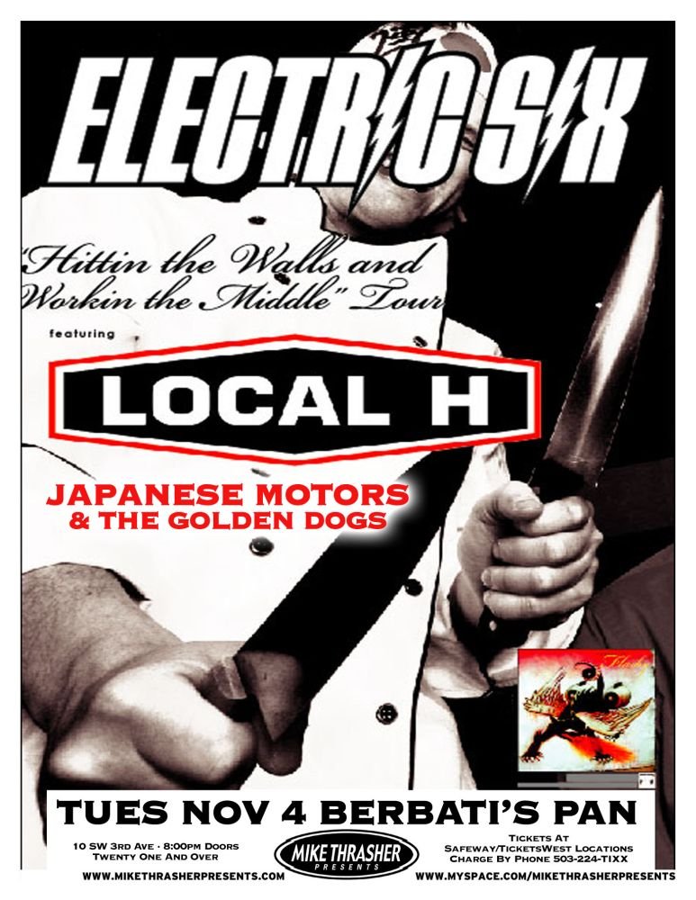 Image 0 of ELECTRIC SIX 2008 Gig POSTER Portland Oregon Concert