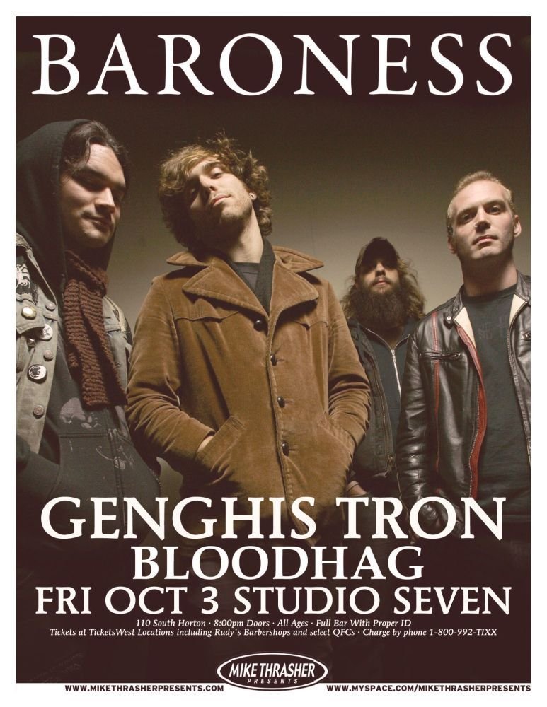 Image 0 of BARONESS 2008 Gig POSTER Seattle Washington Concert