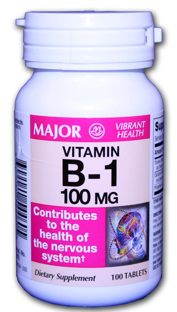 Image 0 of Thiamine B1 100 Mg 100 Tabs By Major Pharmaceutical