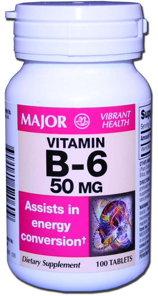 Image 0 of Vitamin B6 50 Mg Tablets 100 By Major Pharmaceutical