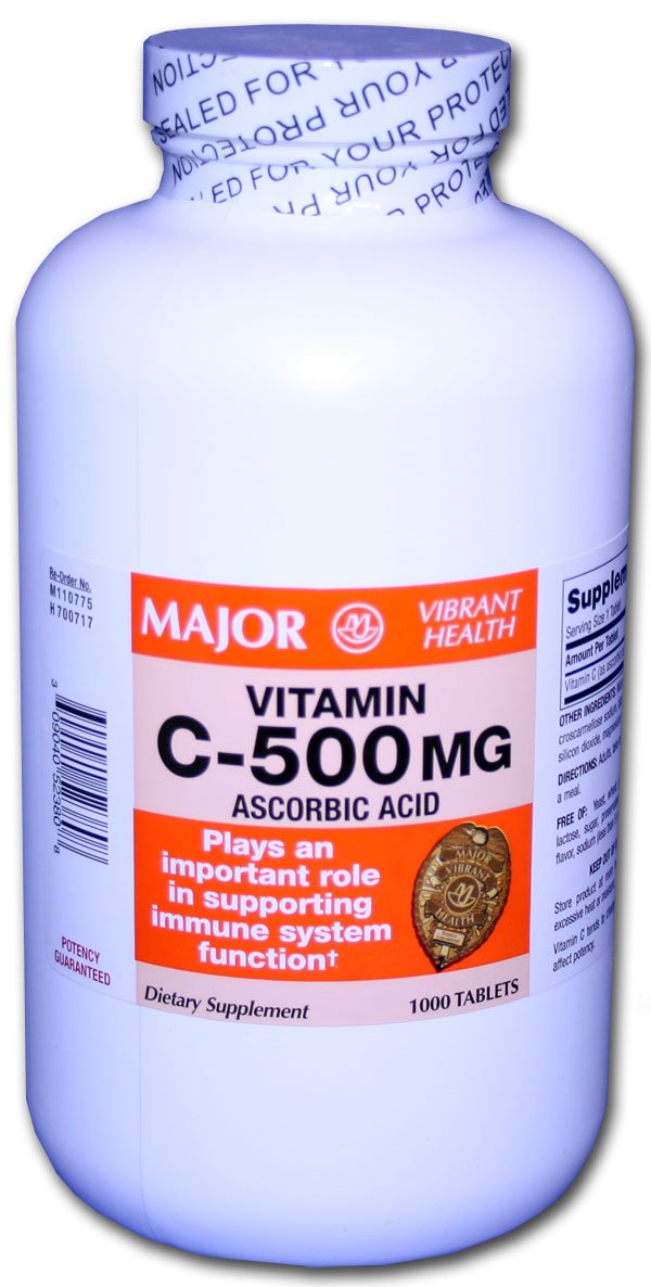 Image 0 of Vitamin C 500 Mg 1000 Tablets By Major Pharma