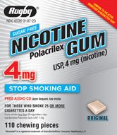 Image 0 of Nicotine Gum 4 Mg 110 By Rugby Major Lab