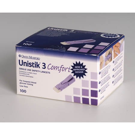 Image 0 of Unistik 3 Comfort Lancet 28G 50ct