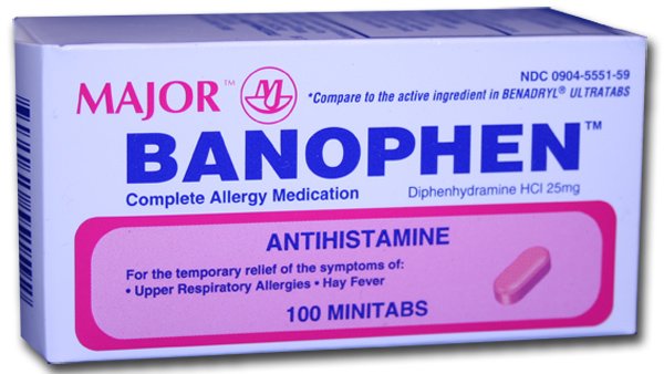 Banophen 25 mg Minitabs Tablets 100 Generic Benadryl Tablets