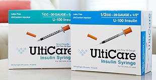 Image 0 of Ulticare Syringe 5/16'' 31G x 3/10CC 100 Ct