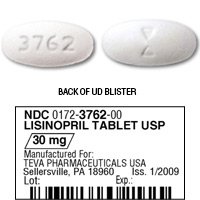 Image 0 of Lisinopril 30 Mg Tabs 100 By Teva Pharma 
