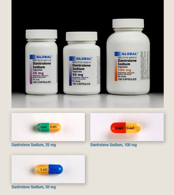 Dantrolene Sodium 100 Mg Caps 100 By Global Pharma.