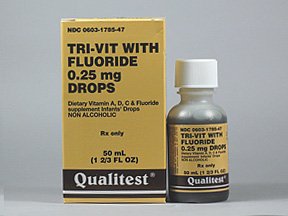 Image 0 of Tri-Vitamin With Fluoride 0.25 Mg Df Drop 50 Ml By Qualitest Prod 