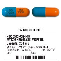 Mycophenolate Mofetil 250 Mg Capss 100 By Teva Pharma 