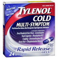 Image 0 of Tylenol Cold Multi-Symptom Nighttime Rapid Release Gel Caps 24Each