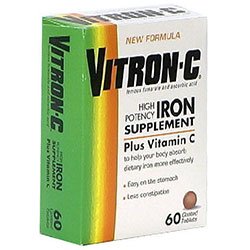 Vitron-C High Potency Iron Supplement Tablets 60