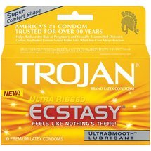 Trojan Ecstasy Ultra Ribbed Condoms 10 Each