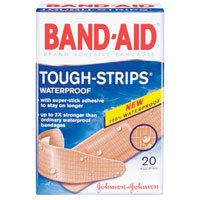 Band-Aid Bandages Tough-Strips Waterproof 1 Size 20 Ct