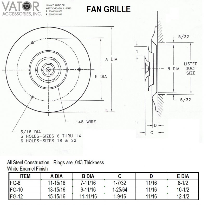 Clearance Fg 10 Fan Grille Round Ceiling Diffuser For 10 Inch Opening