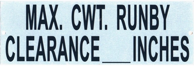 Image 0 of EMS-CWT-RNBY COUNTERWEIGHT RUNBY SIGN