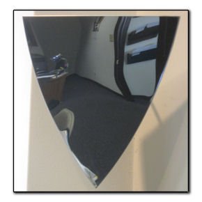 Image 0 of Elevator Mirror, Stainless Steel 10'' Triangular Mirror