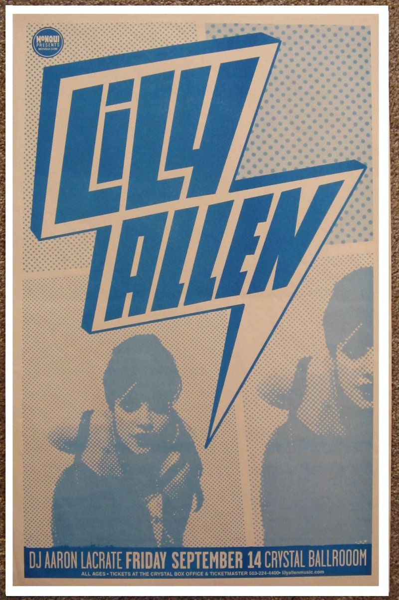 Image 0 of Allen LILY ALLEN Gig POSTER Sept. 2007 Portland Oregon Concert 