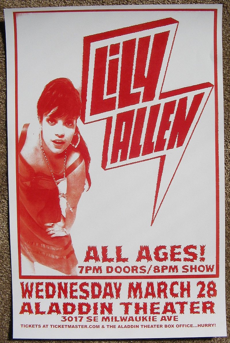 Image 0 of Allen LILY ALLEN Gig POSTER March 2007 Portland Oregon Concert 