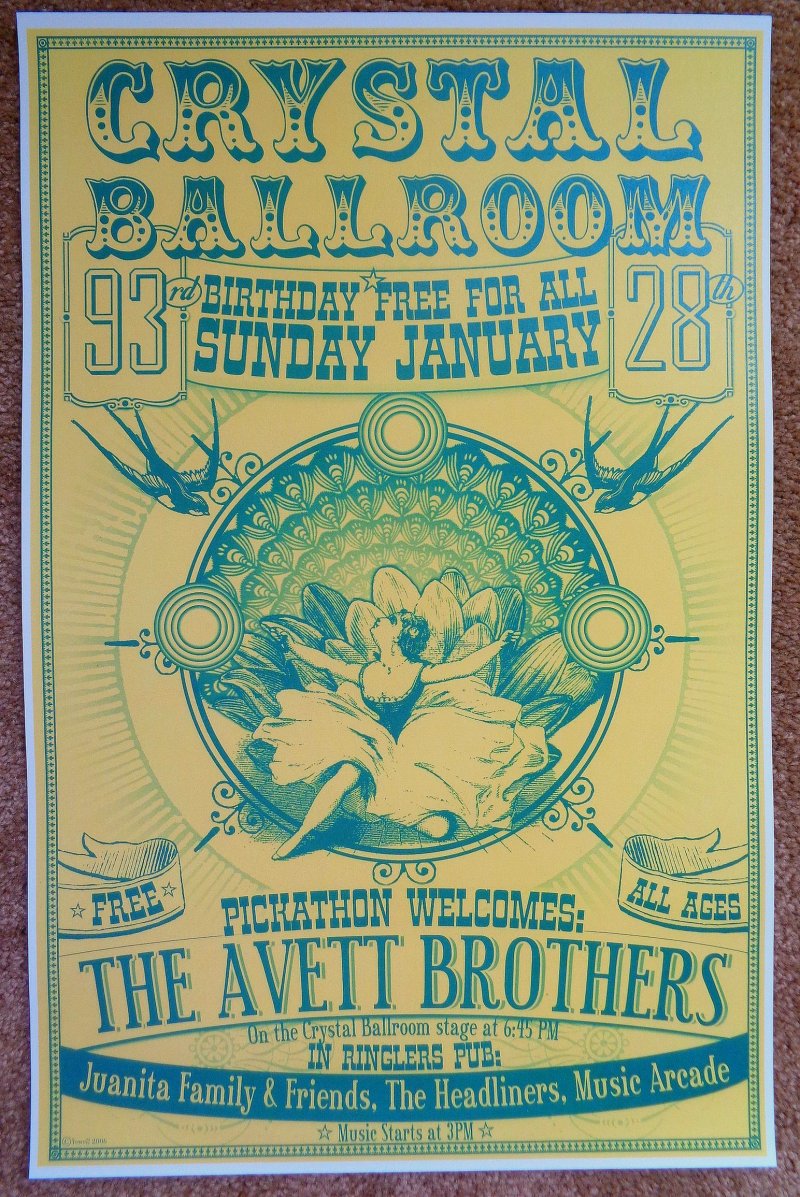 Image 0 of AVETT BROTHERS 2007 Gig POSTER Portland Oregon Concert 