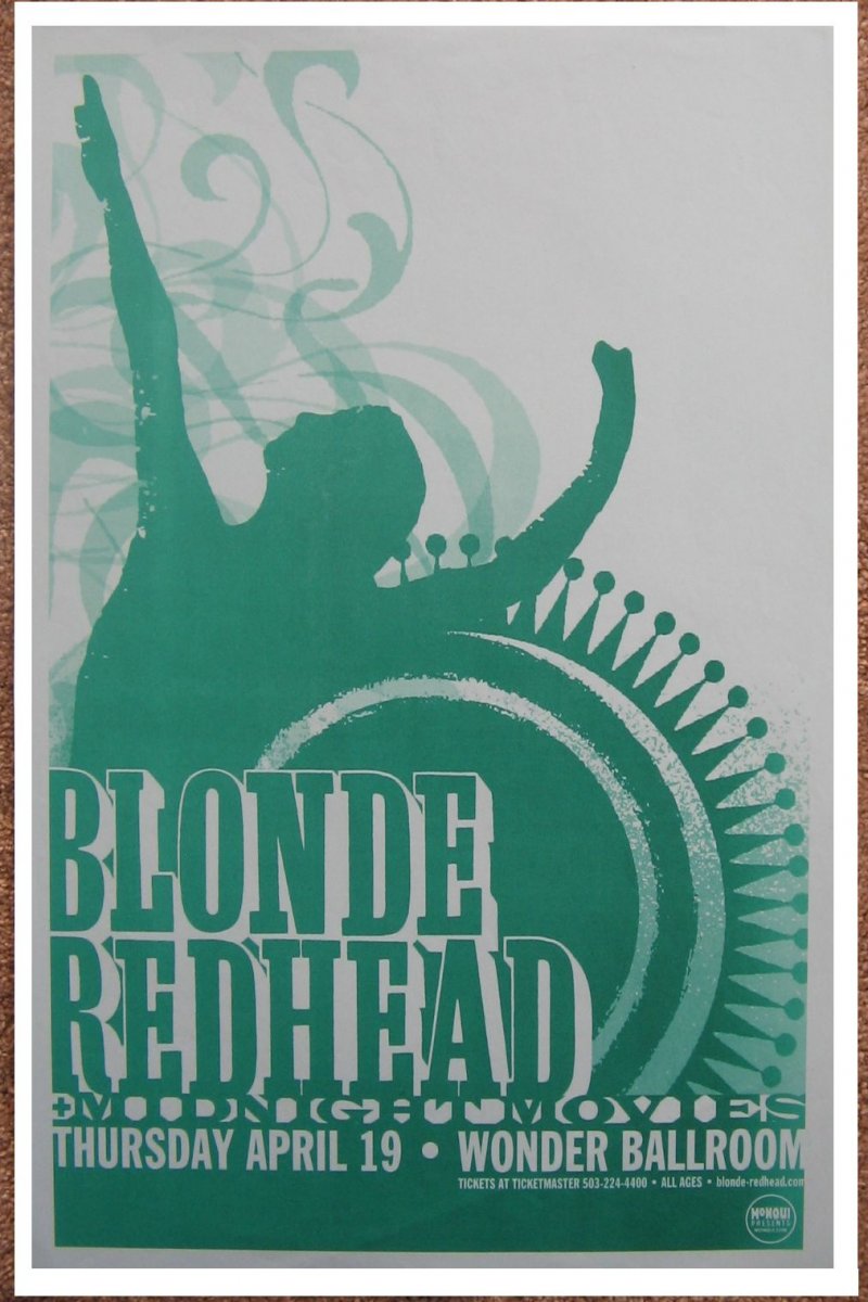 Image 0 of BLONDE REDHEAD 2007 Gig POSTER Portland Oregon Concert 