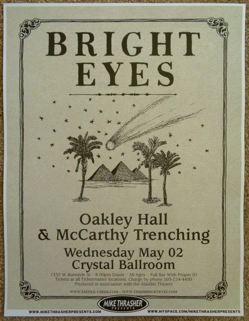 Image 0 of BRIGHT EYES 2007 Gig POSTER Conor Oberst Portland Oregon Concert 