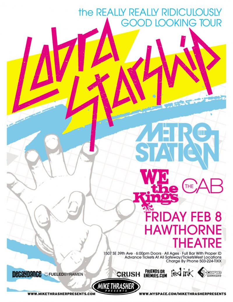 Image 0 of COBRA STARSHIP 2008 Gig POSTER Portland Oregon Concert 