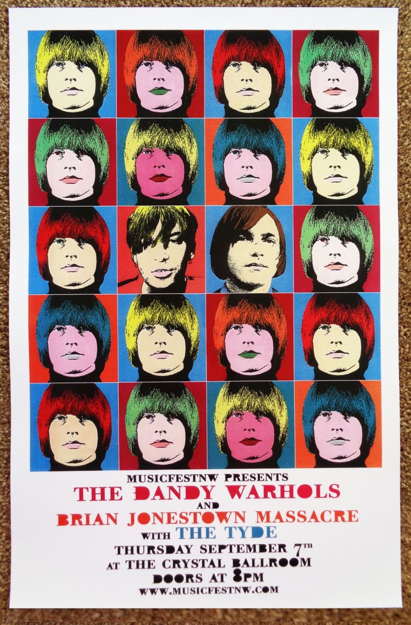 DANDY WARHOLS & BRIAN JONESTOWN MASSACRE 06 POSTER Oregon Musicfest Gig Concert 