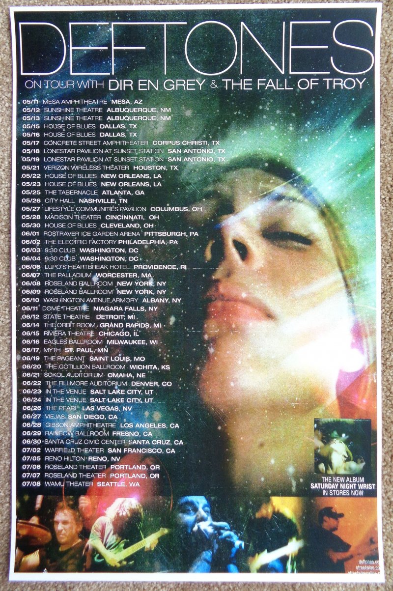 DEFTONES Tour POSTER May-July 2007 Gig Concert