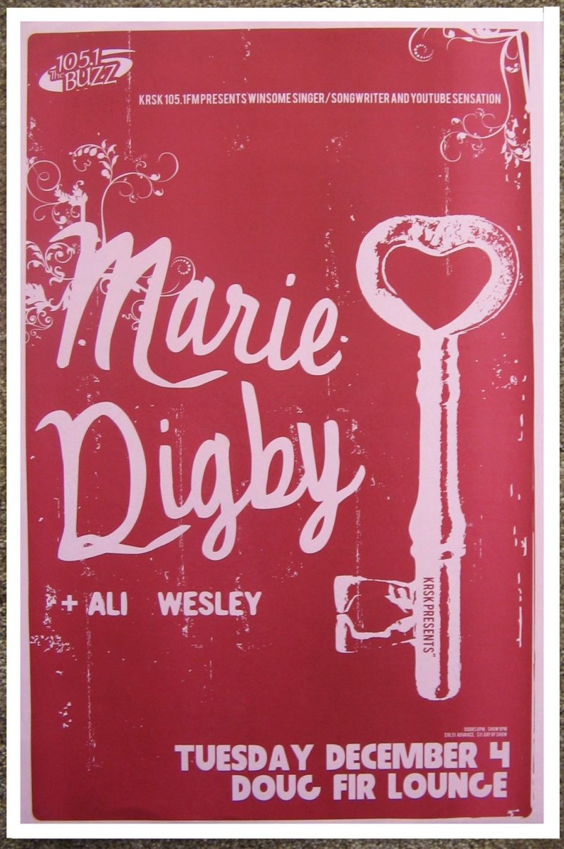 Image 0 of Digby MARIE DIGBY 2007 Gig POSTER Portland Oregon Concert 
