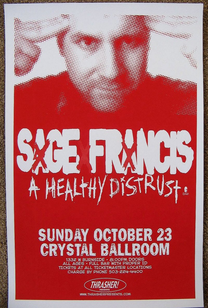 Francis SAGE FRANCIS 2005 Gig POSTER Portland Oregon Concert 