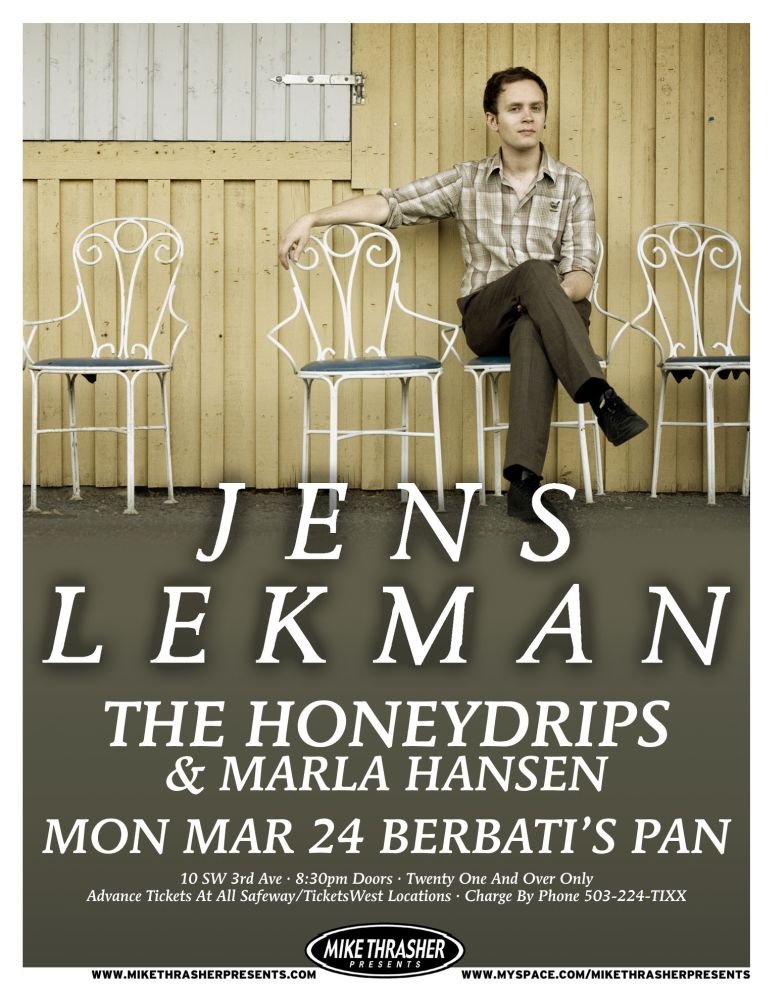 Image 0 of Lekman JENS LEKMAN 2008 Gig POSTER Portland Oregon Concert 