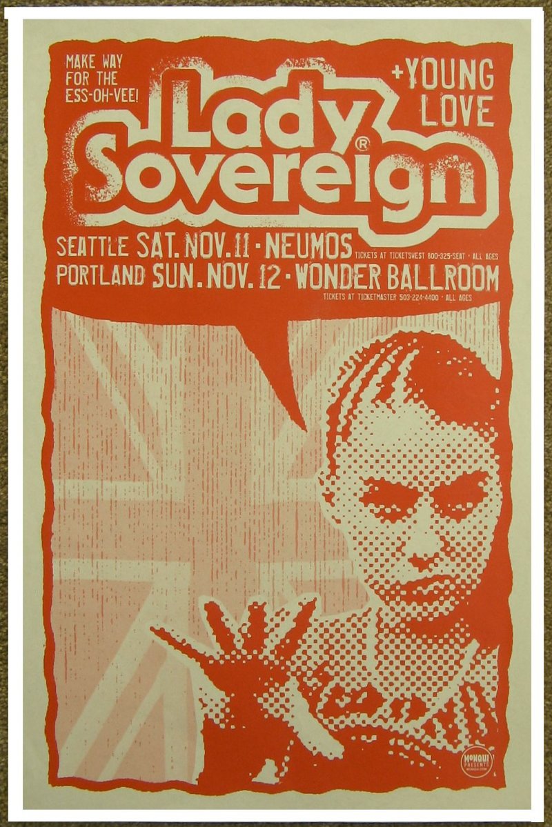 LADY SOVEREIGN 2006 Gig POSTER Portland Oregon & Seattle Concert 