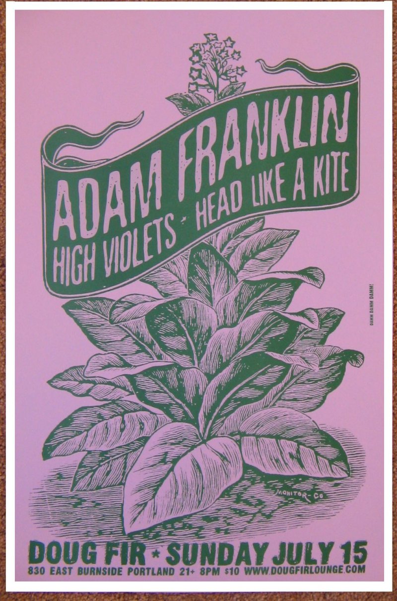 Image 0 of Franklin ADAM FRANKLIN Swervedriver 2007 Gig POSTER Portland Oregon Concert 