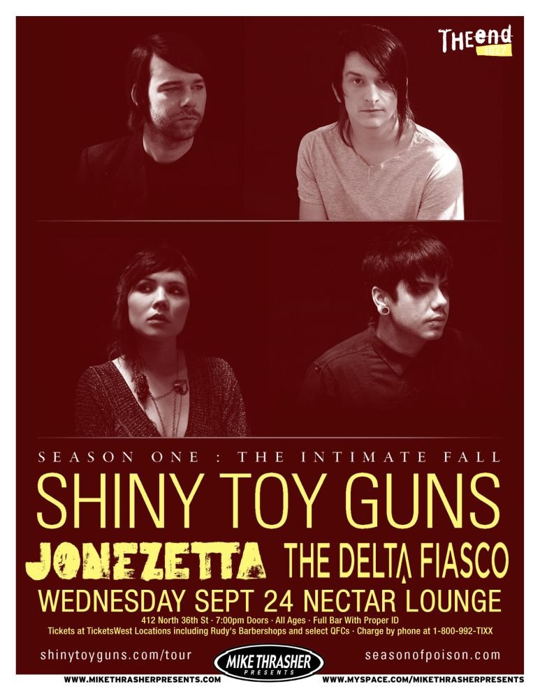 Image 0 of SHINY TOY GUNS Seattle Washington 2008 Gig Concert POSTER