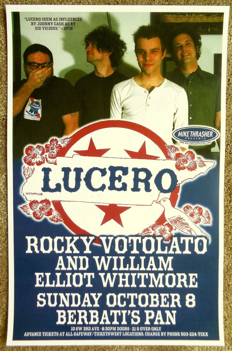 Image 0 of LUCERO 2006 Gig POSTER Portland Oregon Concert Ben Nichols 