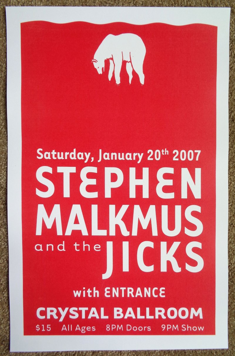 Image 0 of Malkmus STEPHEN MALKMUS And THE JICKS Gig POSTER Portland Oregon Jan. 07 Concert