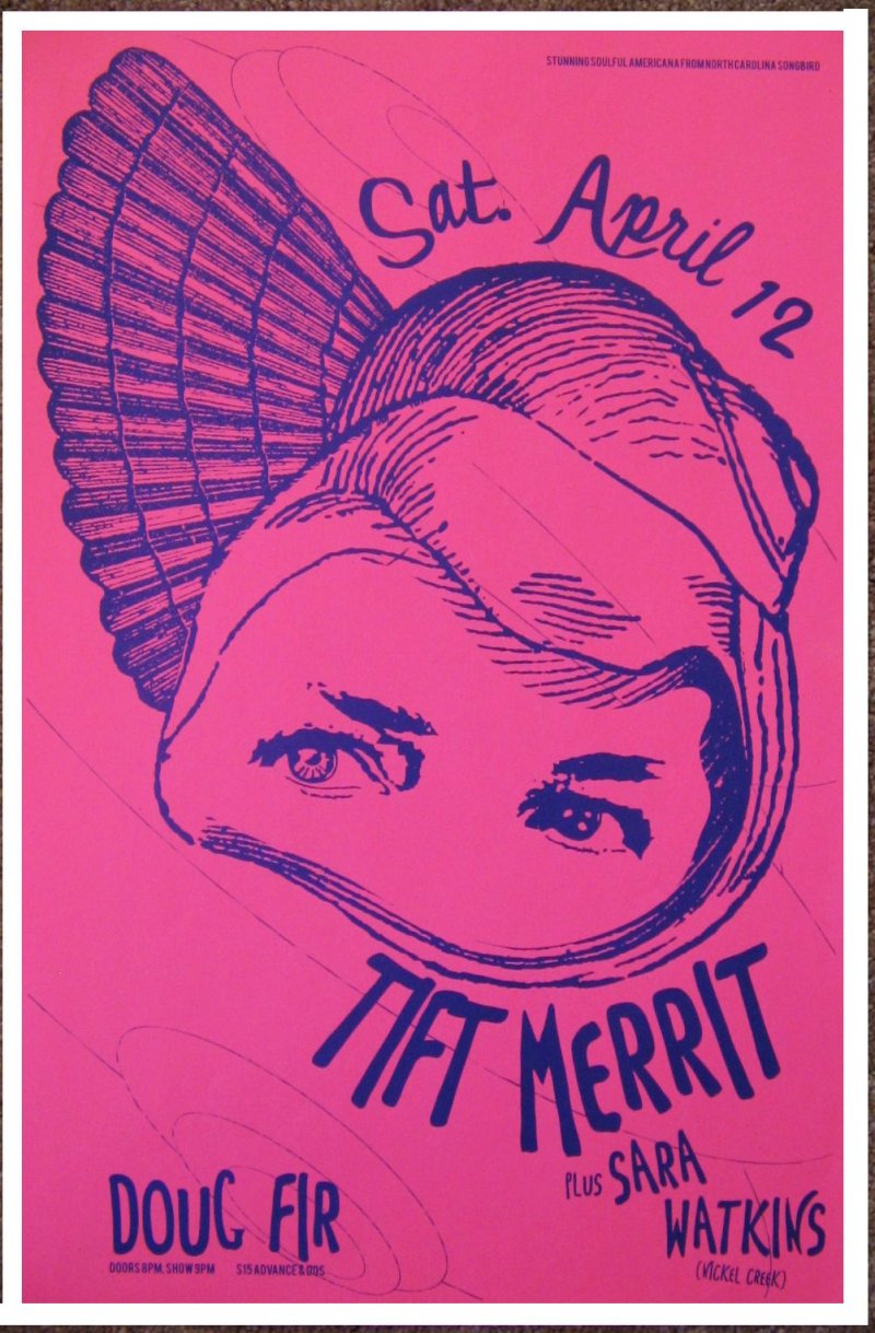 Image 0 of Merritt TIFT MERRITT 2008 Gig POSTER Portland Oregon Concert  