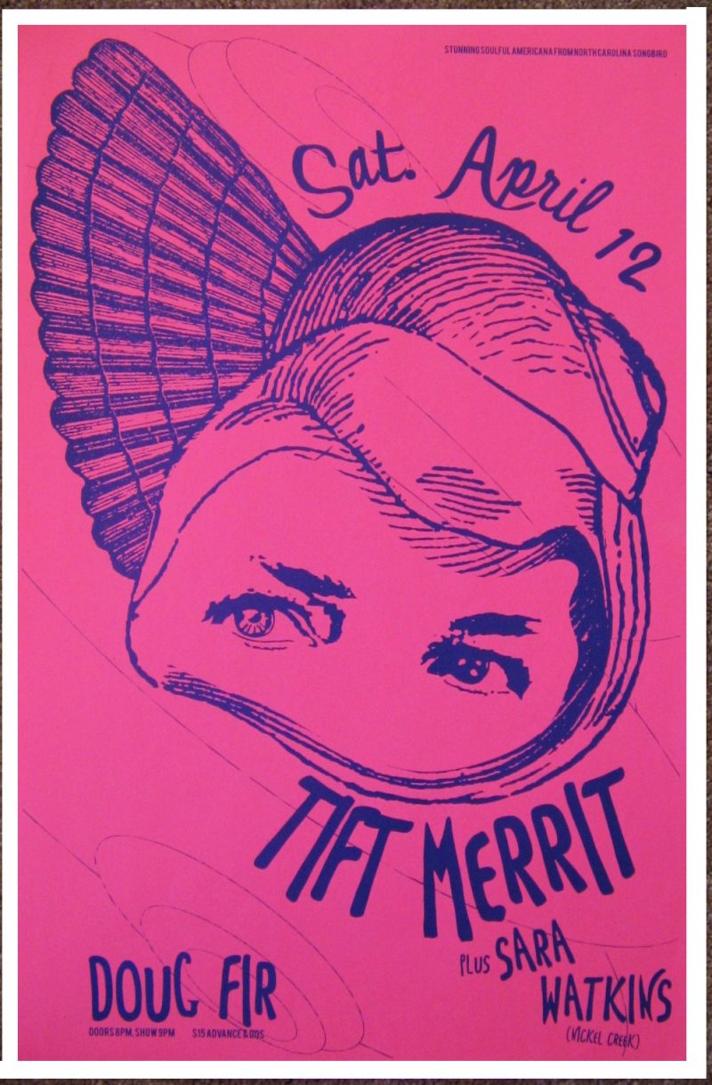 Image 0 of Merritt TIFT MERRITT 2008 Gig POSTER Portland Oregon Concert  