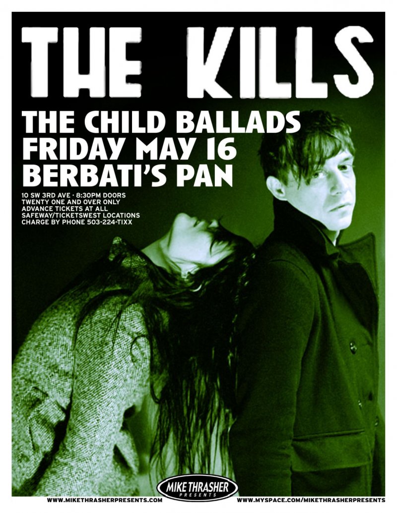 Image 0 of Kills THE KILLS 2008 Gig POSTER Portland Oregon Concert 