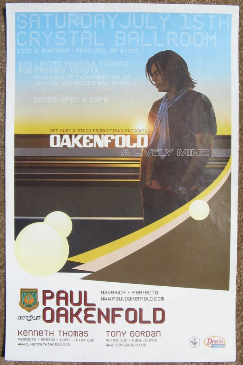 Image 0 of Oakenfold PAUL OAKENFOLD 2006 Gig POSTER Portland Oregon Concert 