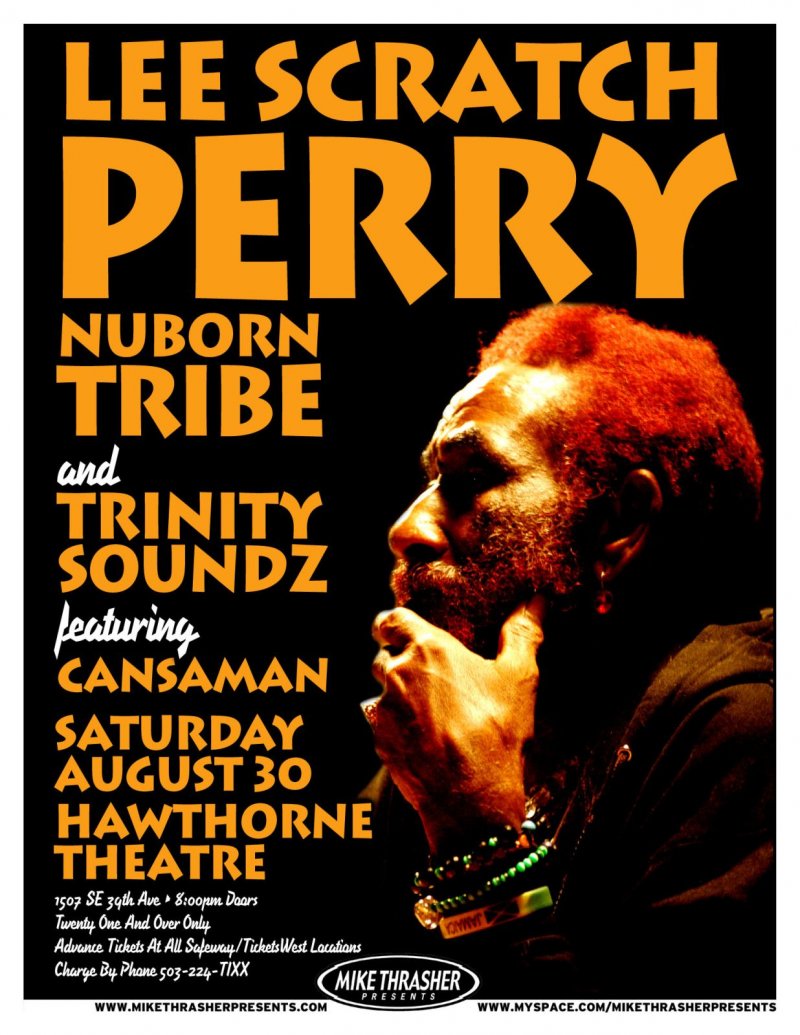 Perry LEE SCRATCH PERRY 2008 Gig POSTER Reggae Portland Oregon Concert 