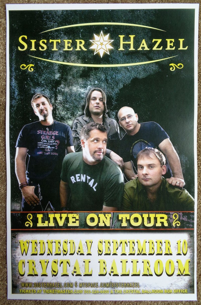 Image 0 of SISTER HAZEL 2008 Gig POSTER Portland Oregon Concert 