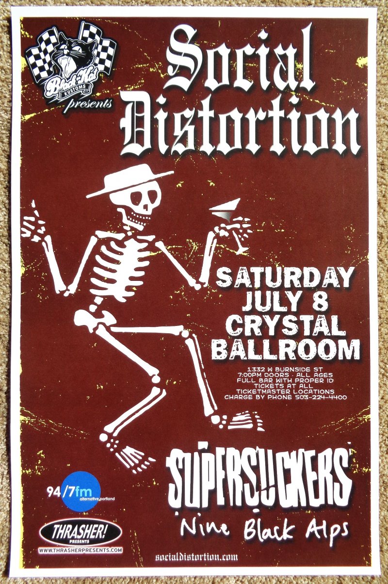 Image 0 of SOCIAL DISTORTION and SUPERSUCKERS Gig POSTER 7/08/2006 Portland Oregon Concert