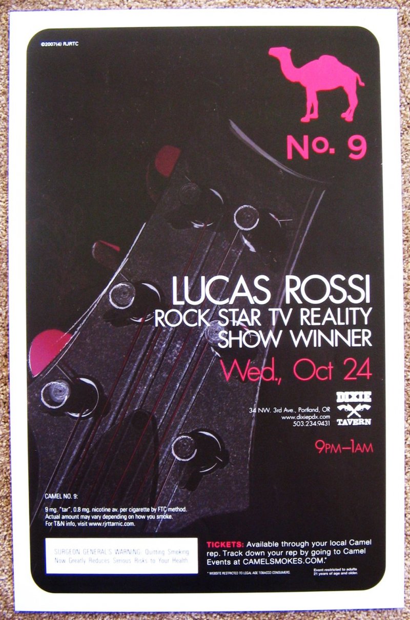 Image 0 of Rossi LUKAS ROSSI 2007 Gig POSTER Portland Oregon Concert 