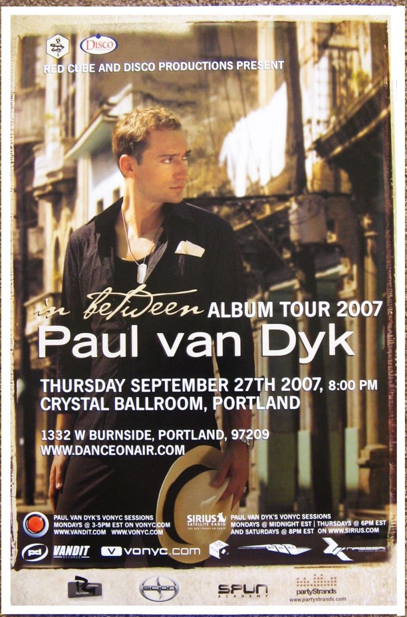 Image 0 of Van Dyk PAUL VAN DYK 2007 Gig POSTER Portland Oregon Concert 