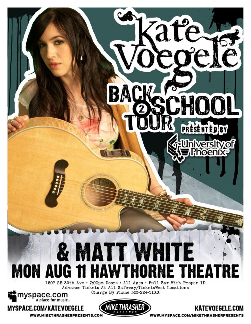 Image 0 of Voegele KATE VOEGELE 2008 Gig POSTER Portland Oregon Concert 