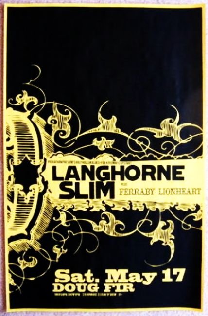 Image 0 of LANGHORNE SLIM Gig POSTER May 2008 Portland Oregon Concert 